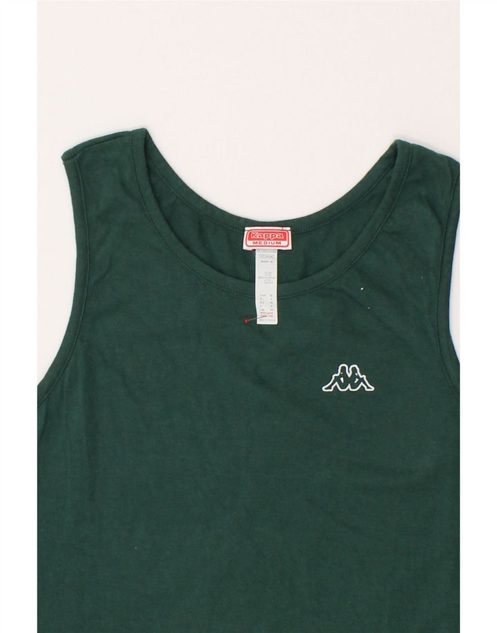 KAPPA Womens Vest Top UK 12 Medium Green Cotton Vintage Kappa and Second-Hand Kappa from Messina Hembry 
