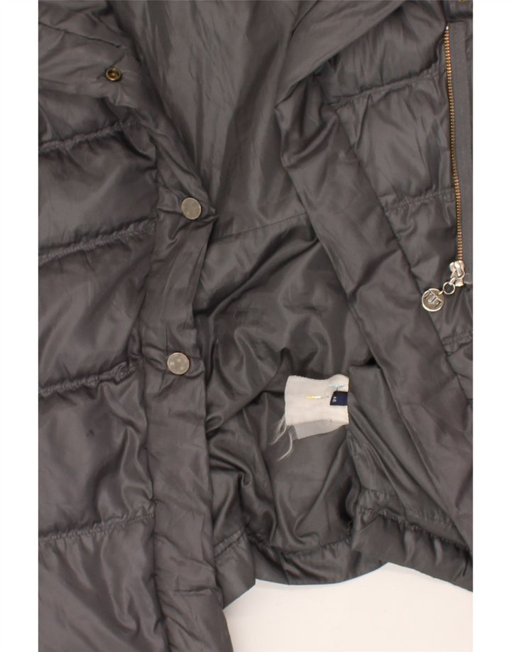 TRUSSARDI Womens Padded Coat IT 46 Large Grey | Vintage Trussardi | Thrift | Second-Hand Trussardi | Used Clothing | Messina Hembry 