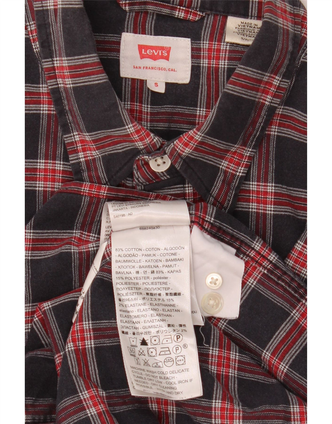Camicia Levi's da uomo piccola in cotone a quadri blu navy