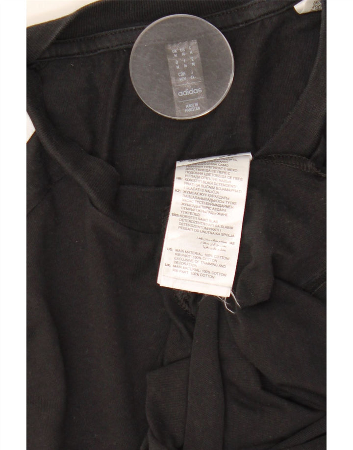 T-shirt Adidas da uomo Top media in cotone nero