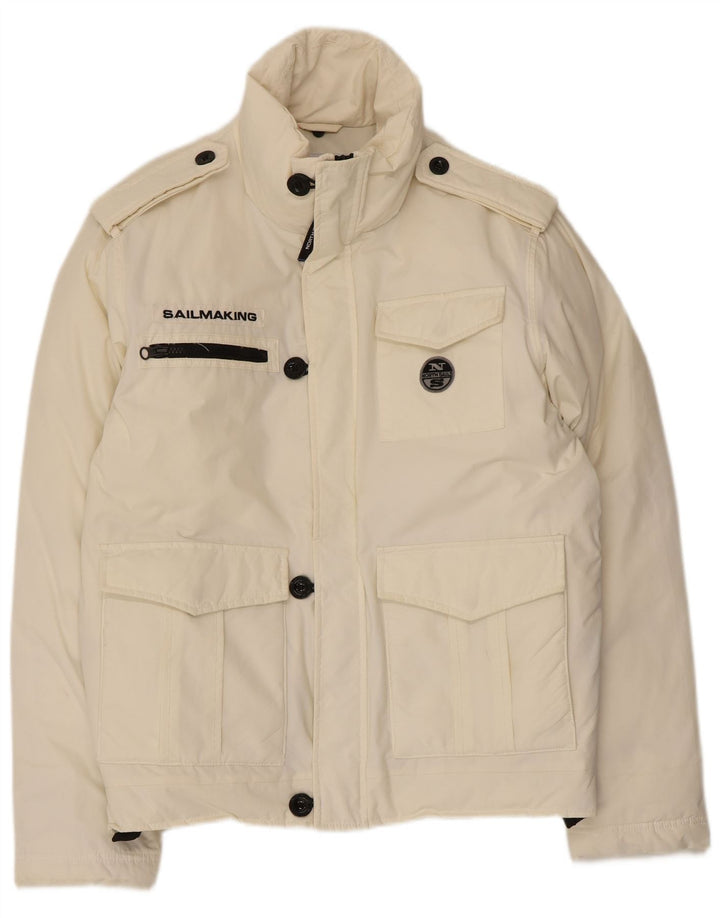 Giacca imbottita militare da uomo North Sails Sailmakers UK 40 Large Bianca