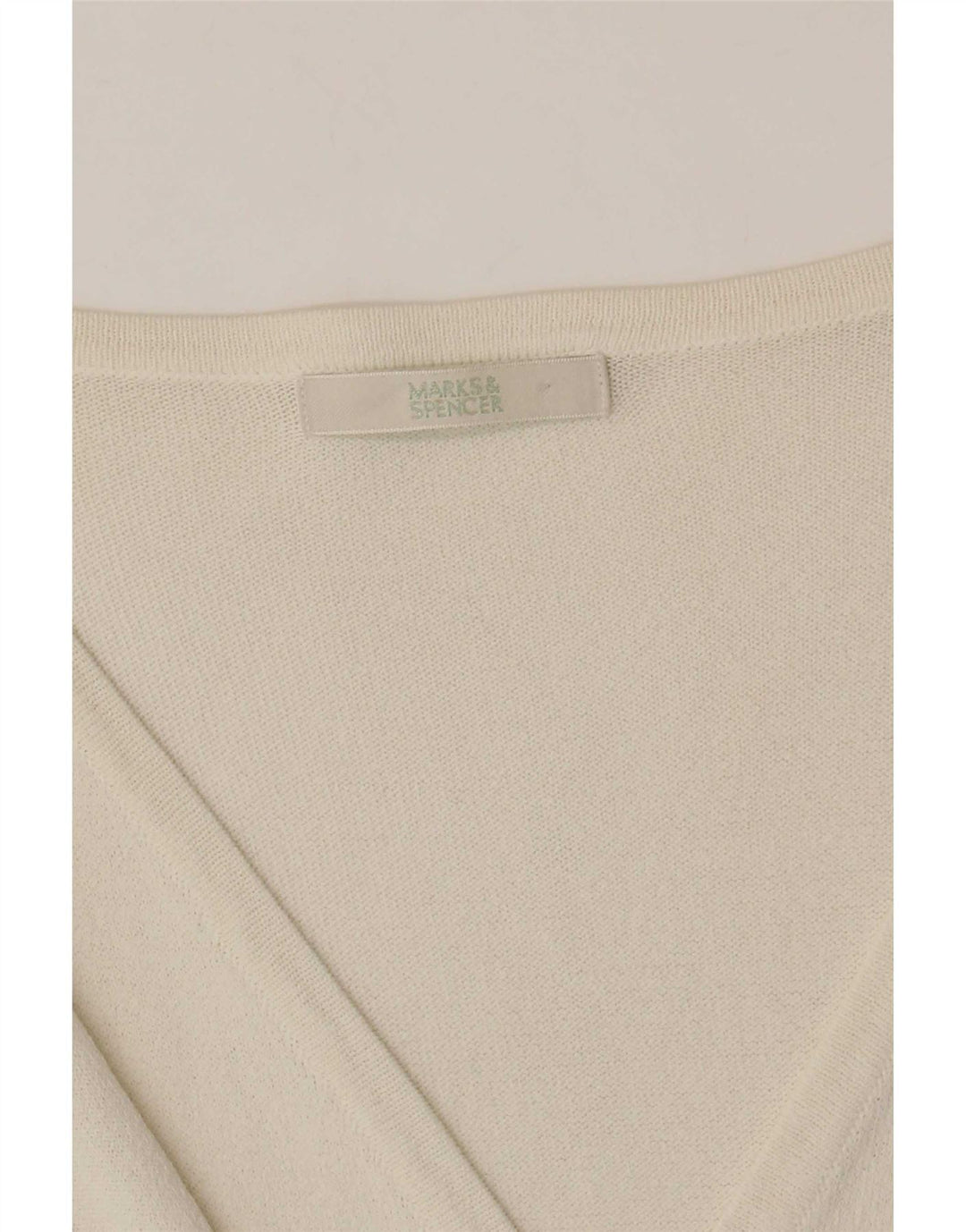 Maglione cardigan da donna Marks & Spencer UK 10 piccolo bianco sporco