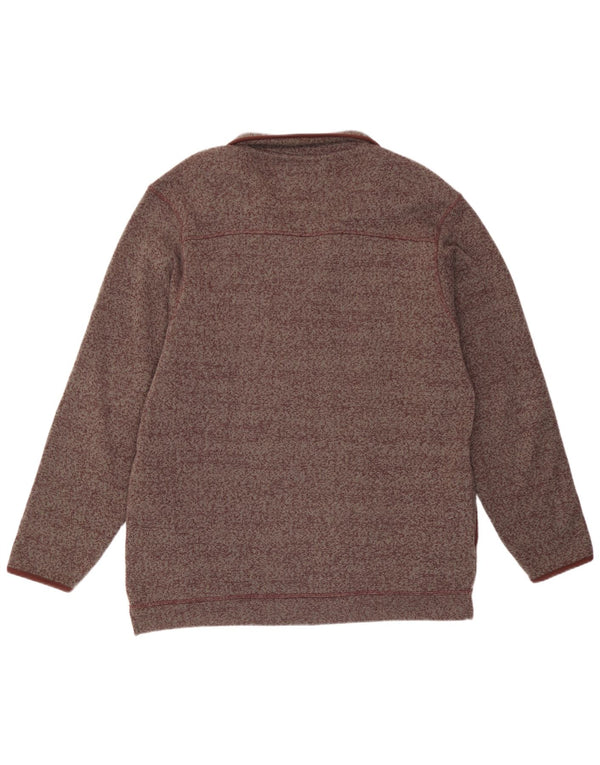 Felpa con zip da uomo Weird Fish, maglione XL, poliestere screziato bordeaux