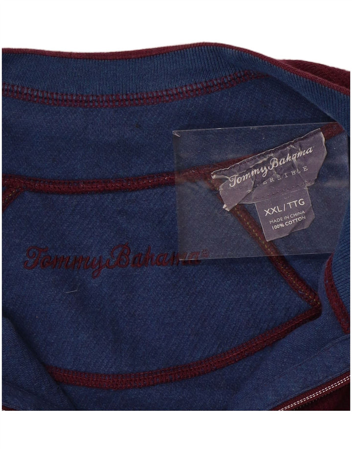 TOMMY BAHAMA Felpa con collo con zip da uomo Maglione 2XL Cotone viola
