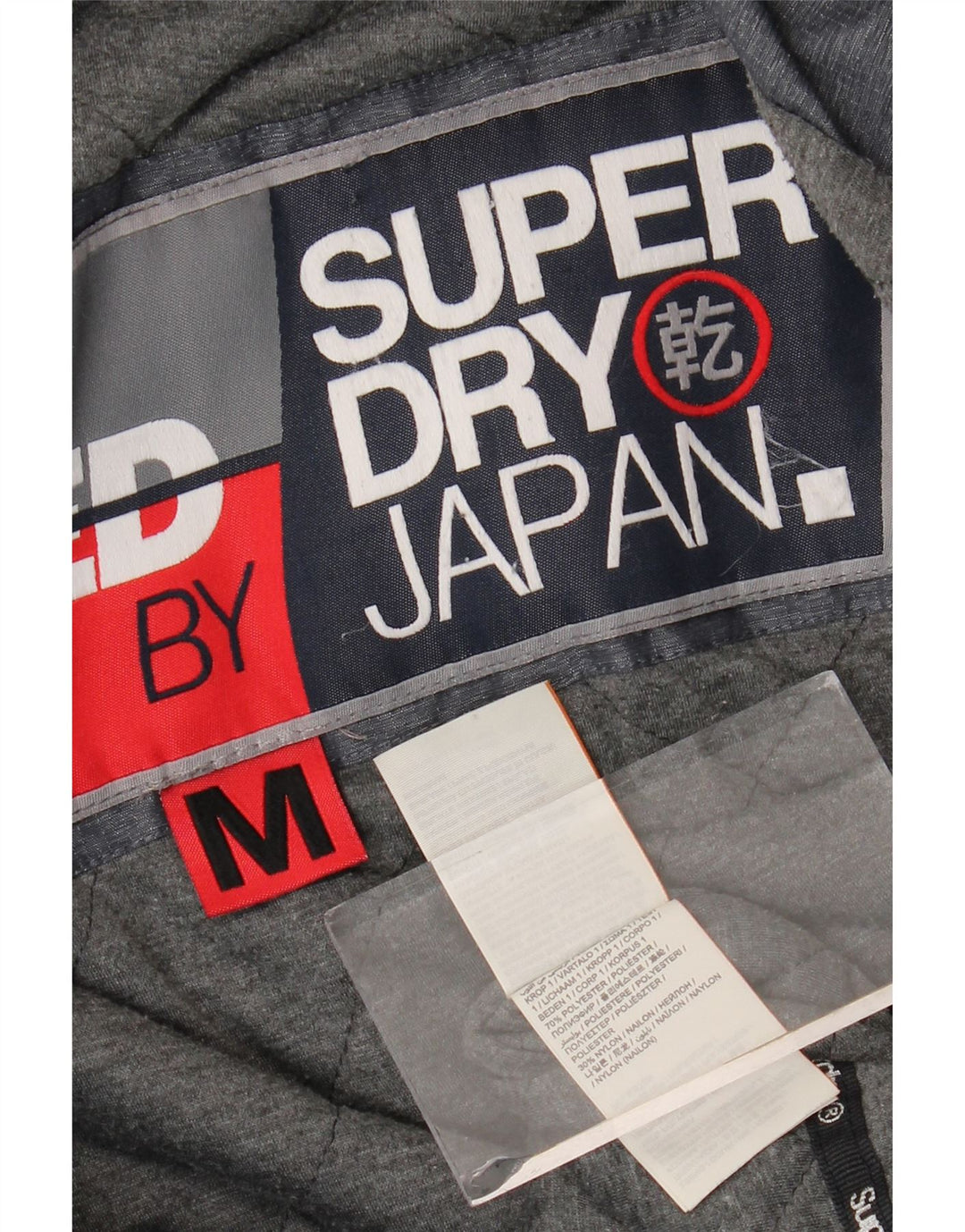 Giacca a vento con cappuccio da uomo SUPERDRY UK 38 Poliestere grigio medio