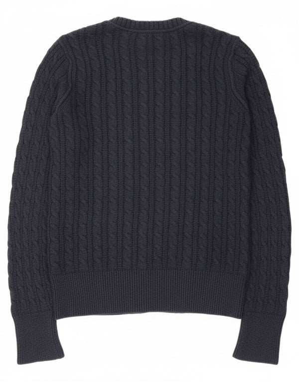 Maglione cardigan da donna Eddie Bauer UK 12 Cotone medio blu navy