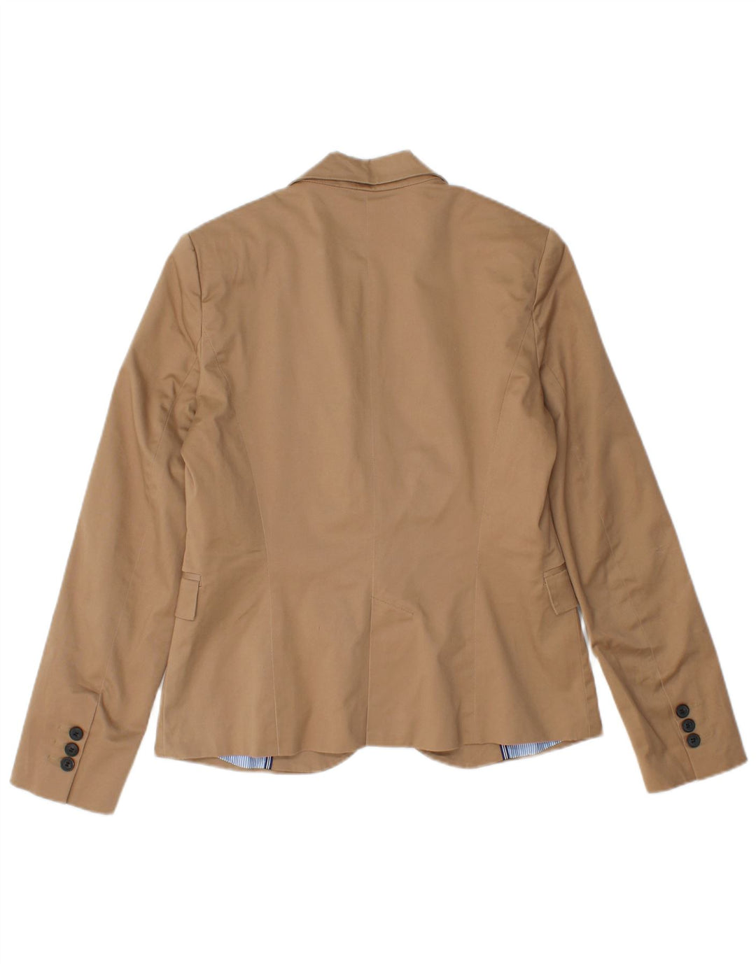 Giacca Blazer a 1 Bottone da Donna ZARA UK 14 Large Marrone Cotone