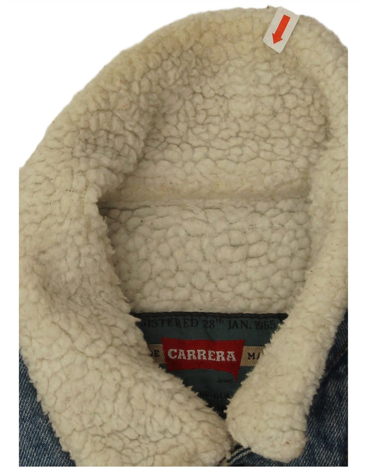 Giacca in denim Sherpa da uomo Carrera UK 38 Poliestere blu medio
