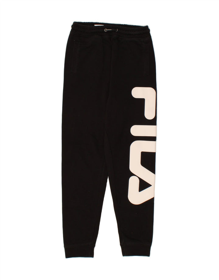FILA Mens Graphic Tracksuit Trousers XS Black Cotton Vintage Fila and Second-Hand Fila from Messina Hembry 