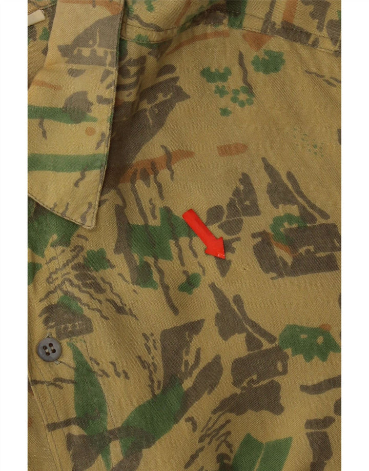 Camicia Ozone Uomo Fantasia Astratta Viscosa Media Gialla