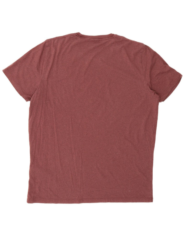 T-shirt da uomo Abercrombie & Fitch di grandi dimensioni in cotone bordeaux