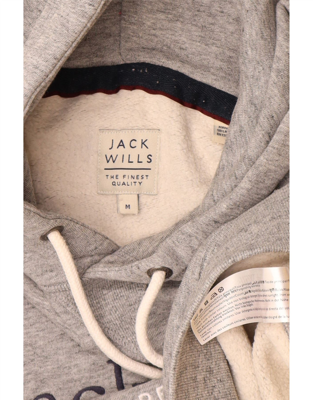 Maglione con cappuccio grafico da uomo Jack Wills in cotone chiazzato grigio medio