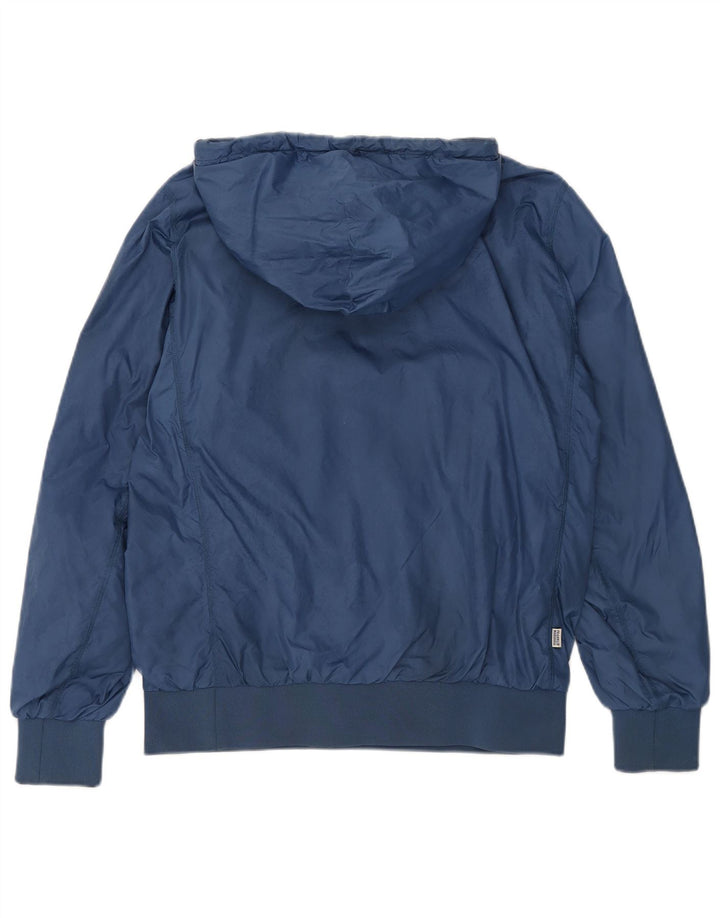 FRANKLIN MARSHALL Maglione con cappuccio grafico da uomo in nylon blu medio