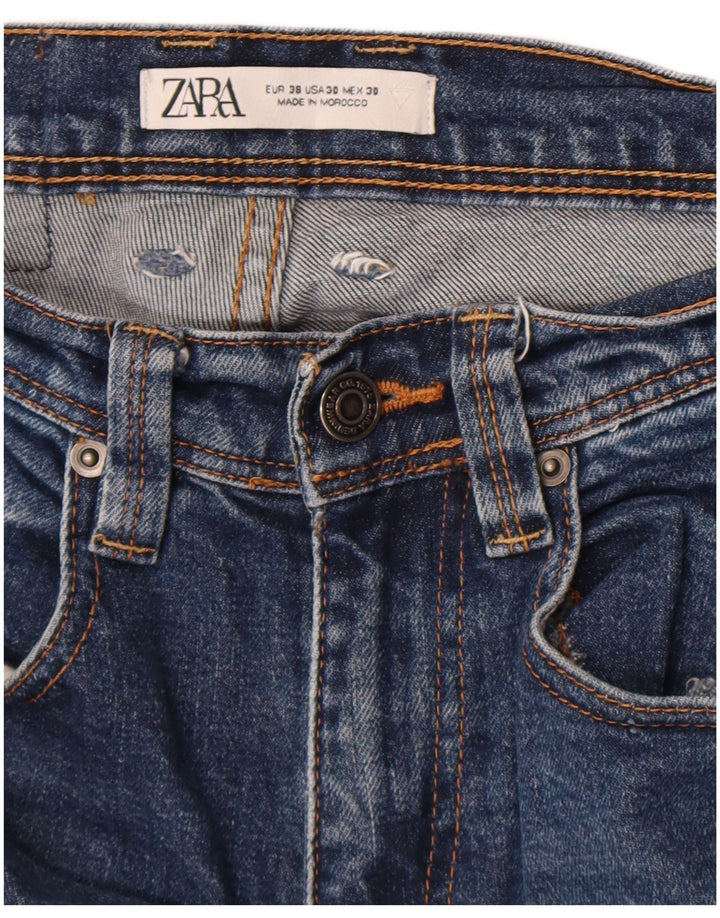 Jeans slim da uomo Zara EU 38 Small W30 L30 Blu