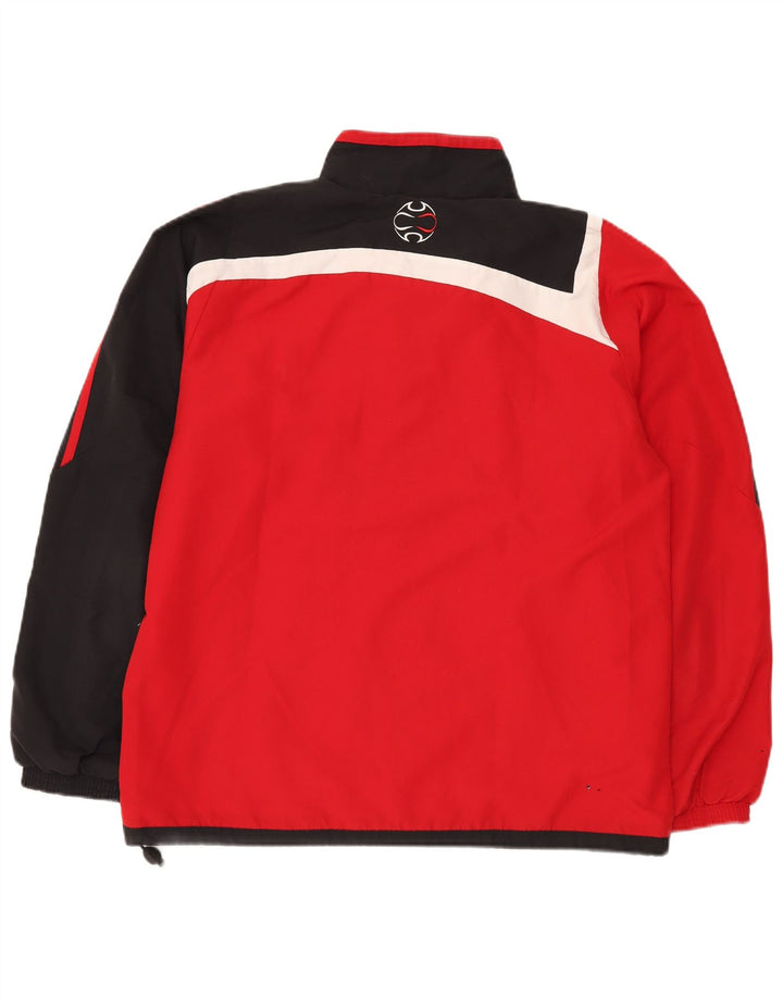 Giacca da tuta da uomo Adidas UK 42/44 Large Rosso Colourblock Poliestere