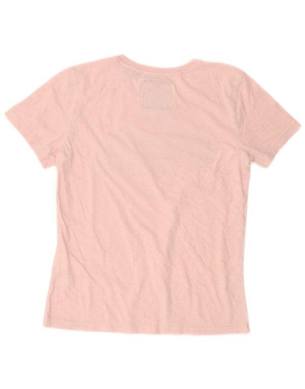 T-shirt grafica da donna SUPERDRY Top UK 10 piccola in cotone rosa