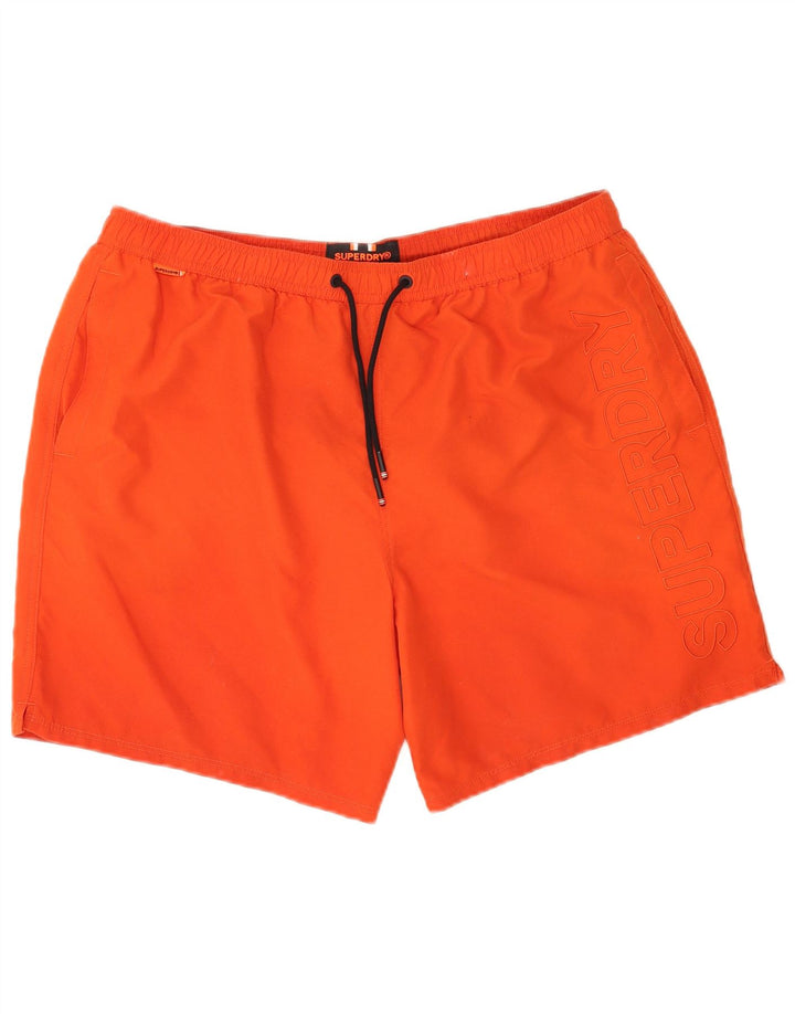 Pantaloncini da bagno grafici da uomo Superdry 2XL rosso poliestere