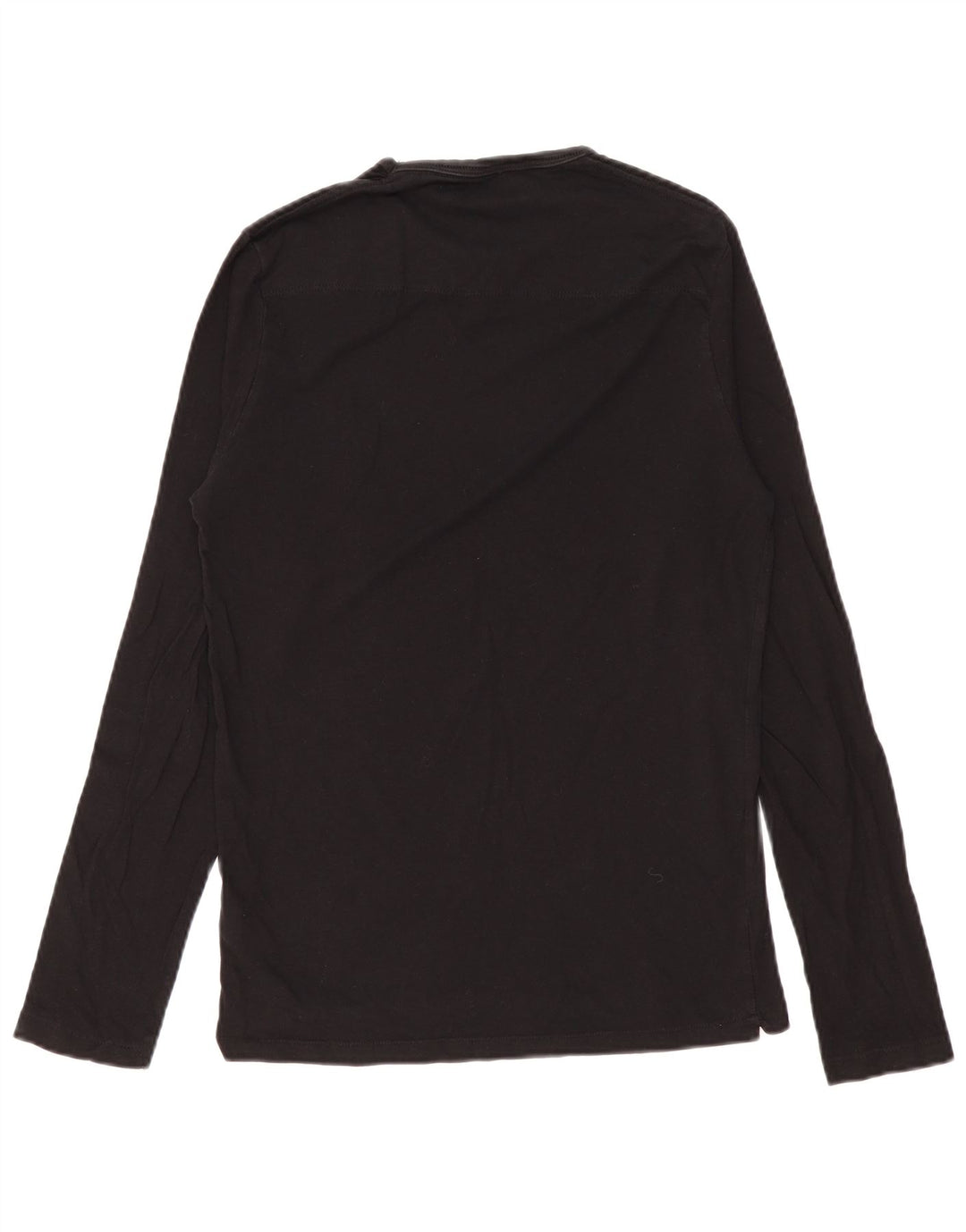 French Connection Top da uomo a maniche lunghe in cotone nero medio