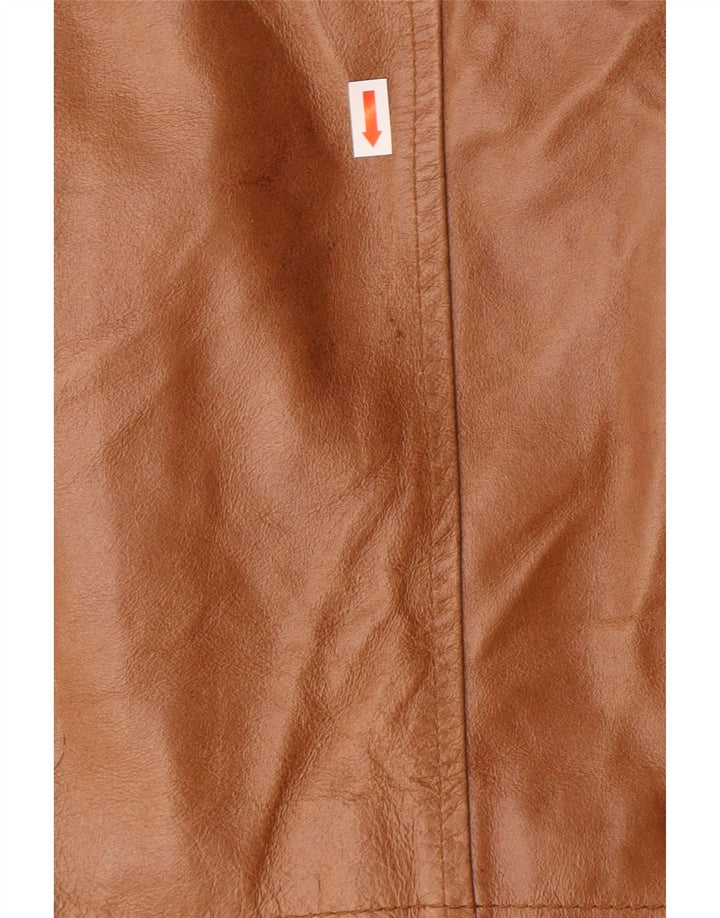 VINTAGE Mens Leather Jacket IT 50 Large Brown Leather