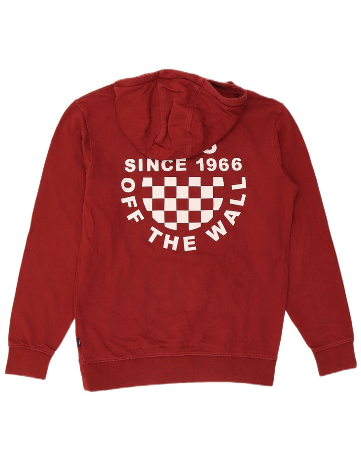 VANS Mens Graphic Hoodie Jumper Small Red Cotton