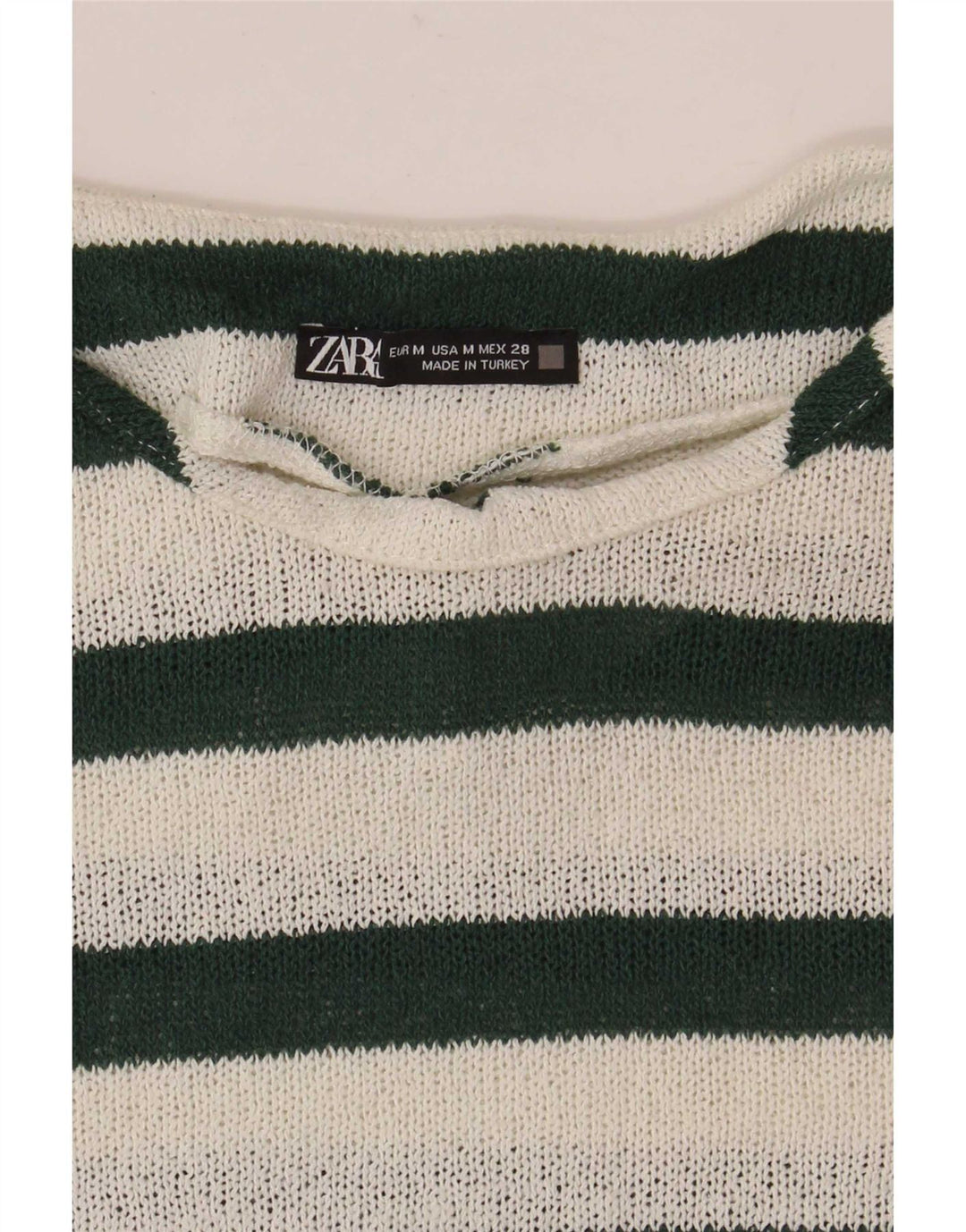 T-shirt Zara da donna Top UK 14 a righe bianche medie