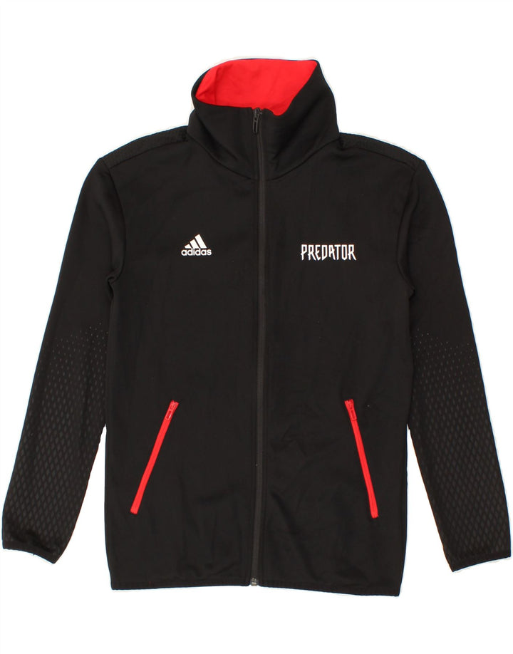 ADIDAS Boys Graphic Tracksuit Top Jacket 11-12 Years Black Polyester Vintage Adidas and Second-Hand Adidas from Messina Hembry 