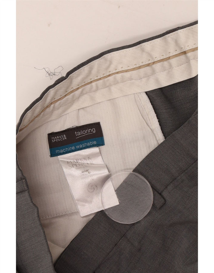 Pantaloni da abito dritti su misura da uomo Marks & Spencer W40 L29 Grigi