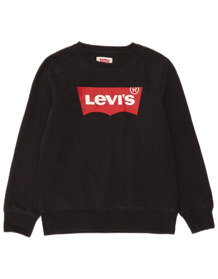 Felpa grafica per ragazzi Levi's 11-12 anni in cotone nero