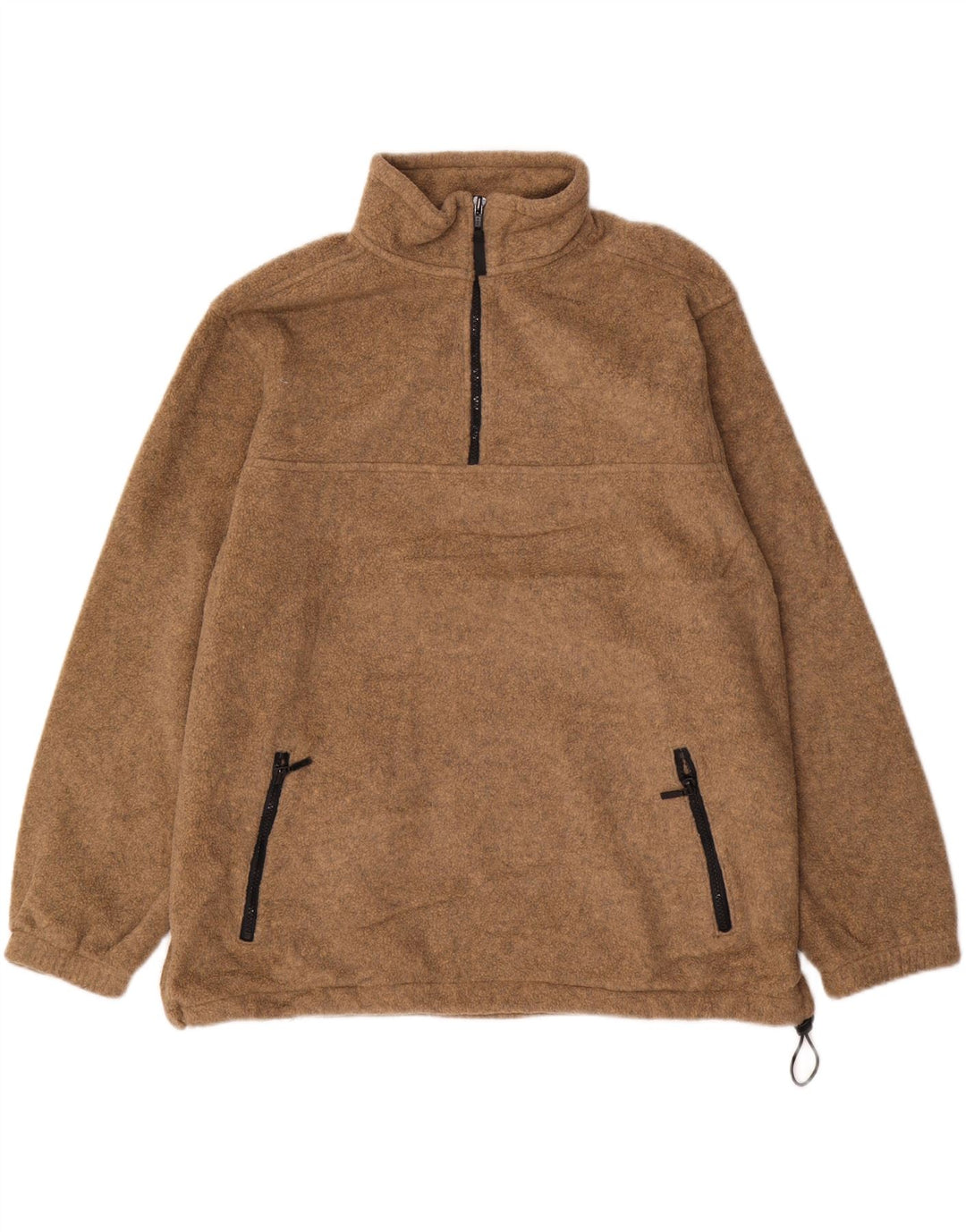 EDDIE BAUER Maglione in pile da uomo con zip e collo XL poliestere marrone