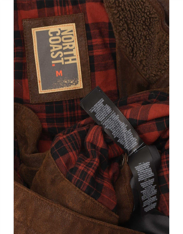 Giacca in pelle da uomo North Coast Society UK 38 Marrone medio