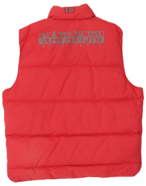 Gilet imbottito con grafica geografica da uomo Napapijri UK 44 2XL nylon rosso