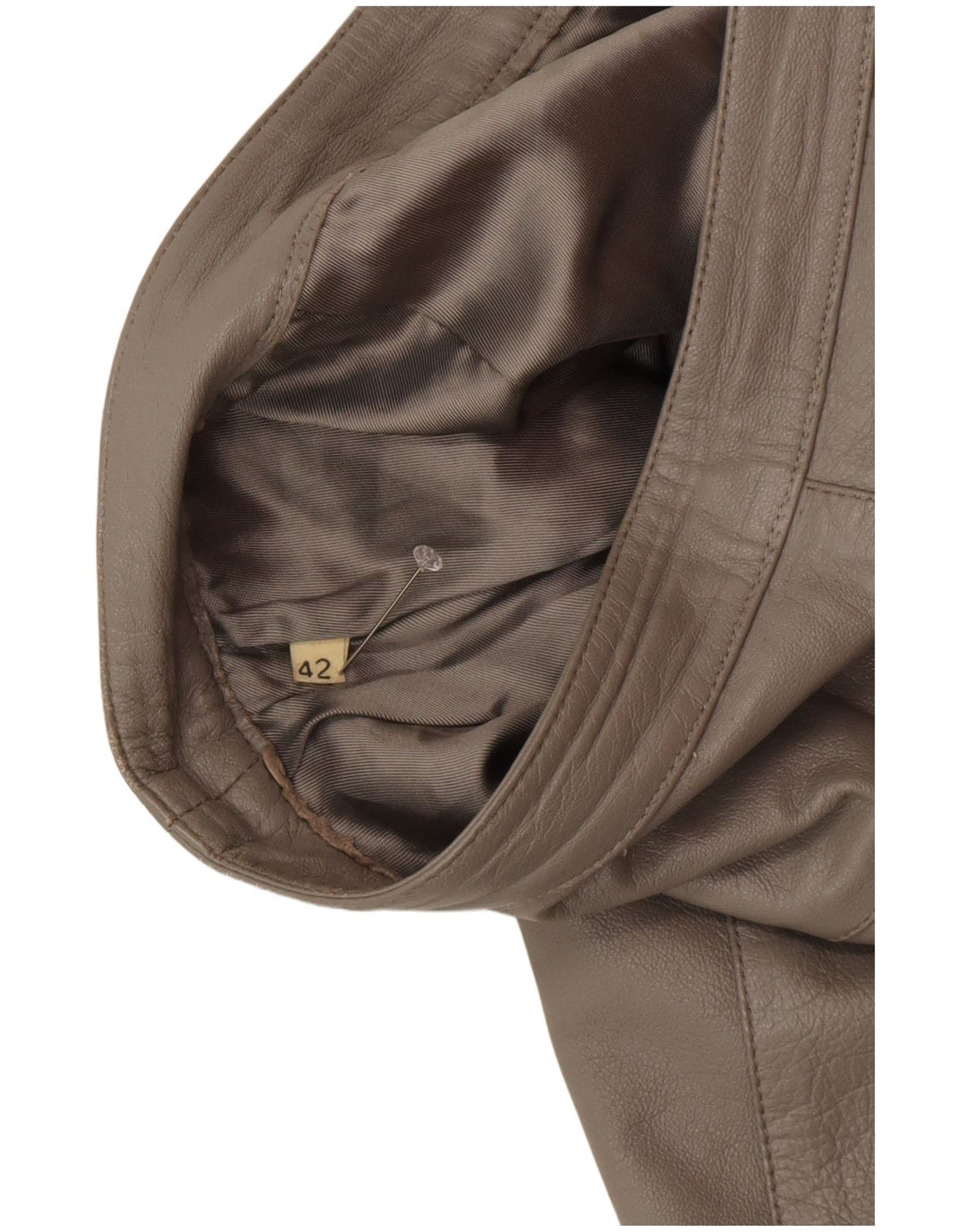 Gonna in pelle da donna VINTAGE IT 42 media W28 grigia