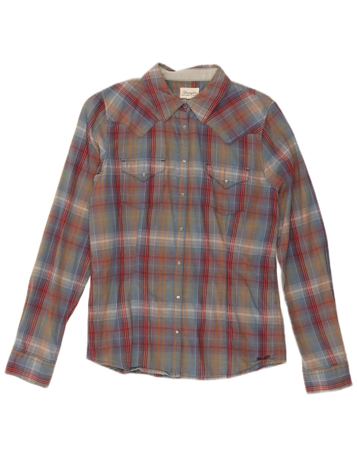 Camicia da donna Wrangler UK 12 Cotone scozzese medio multicolore
