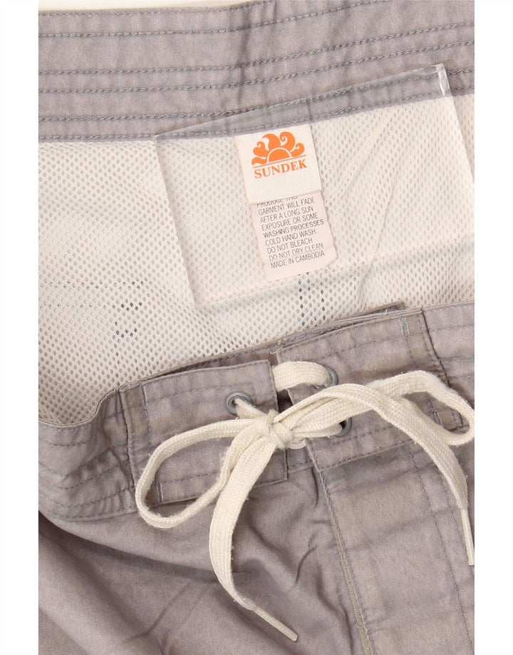 Pantaloncini da bagno da uomo Sundek grandi in poliestere floreale grigio