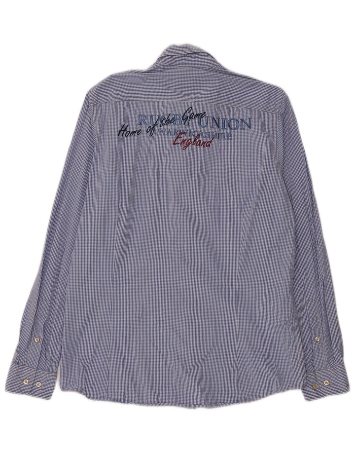 Camicia grafica da uomo Pierre Cardin blu medio a quadretti