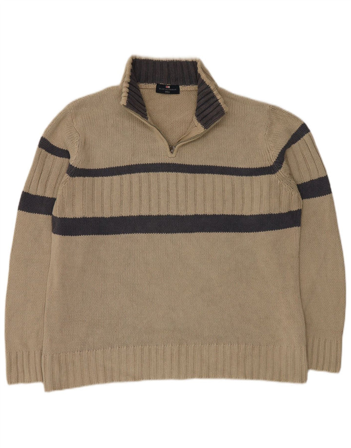 MARKS & SPENCER Maglione da uomo con collo con zip blu Harbour grande beige