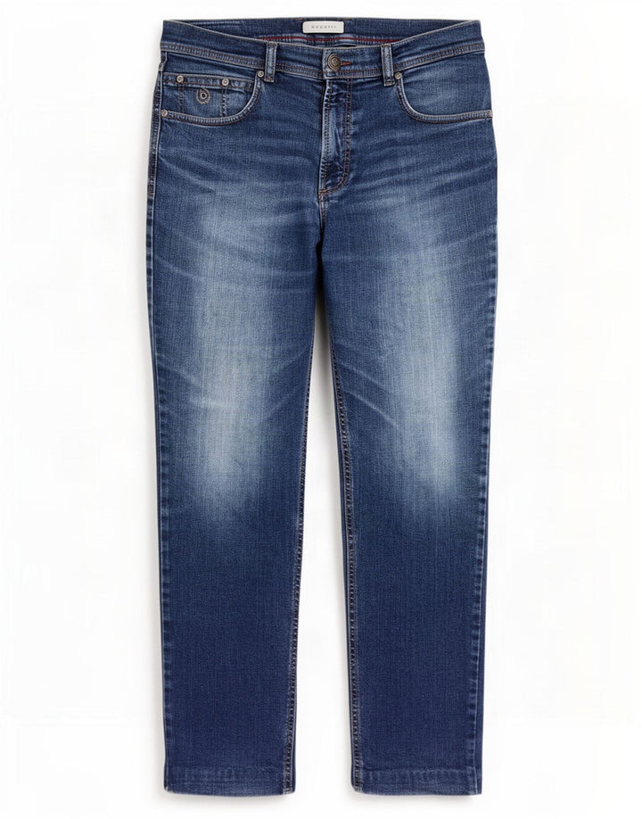 Jeans dritti regolari da uomo Bugatti W36 L32 cotone blu
