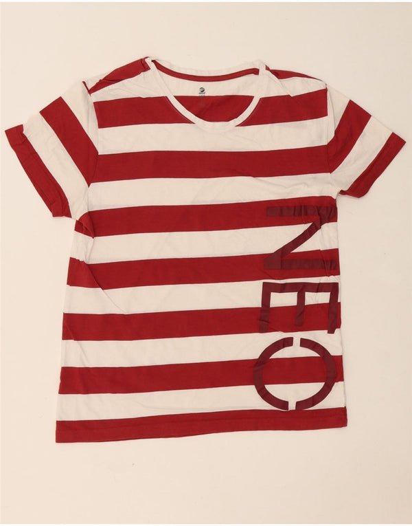 T-shirt ADIDAS da donna Neo Graphic Top UK 14 grande cotone a righe rosse