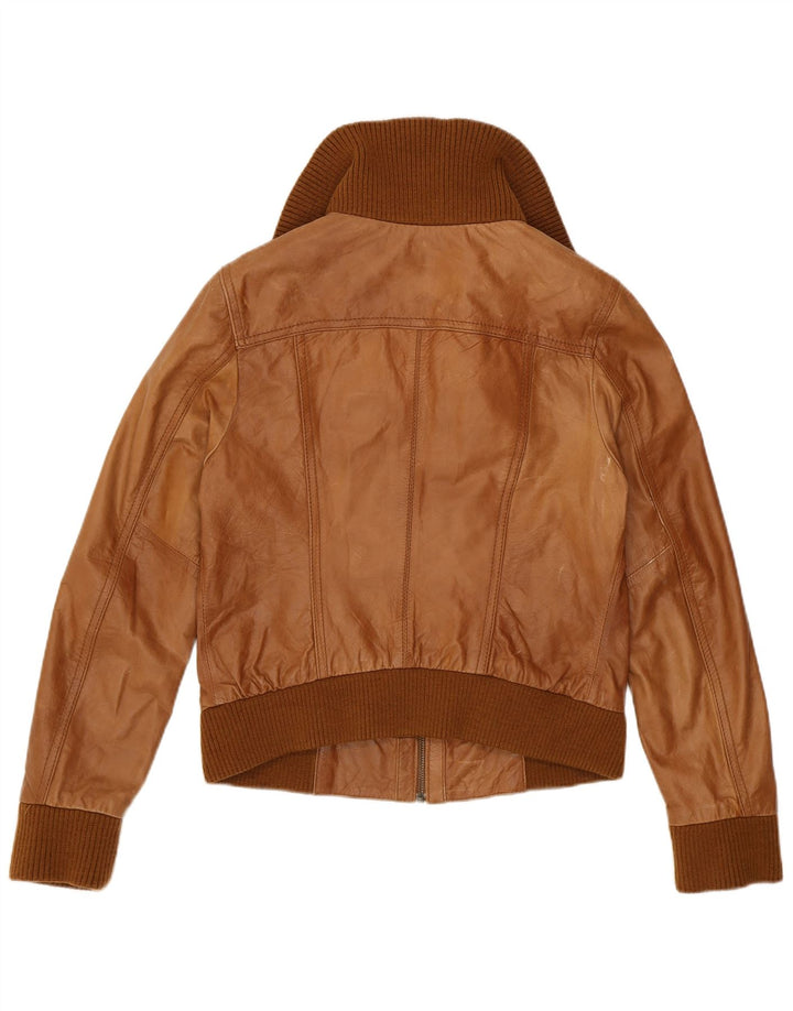 Giacca in pelle bomber da donna Pimkie UK 12 Marrone medio