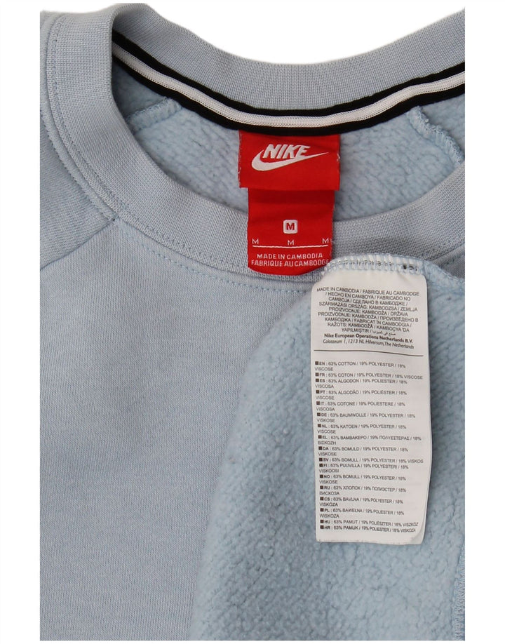 Felpa da donna vestibilità ampia NIKE, maglione UK 14, cotone blu medio