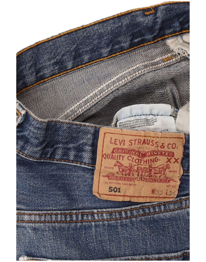 LEVI'S Pantaloncini di jeans 501 da uomo W33 Cotone blu medio