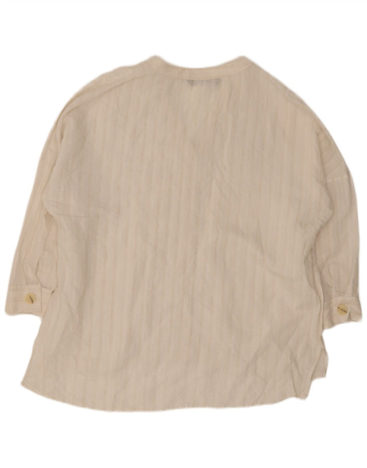 Blusa oversize da donna Zara con maniche a 3/4, taglia UK 16, a righe grandi bianche