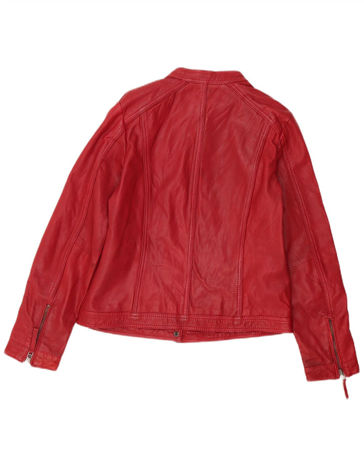 Giacca in pelle da donna vintage IT 42 in pelle rossa media