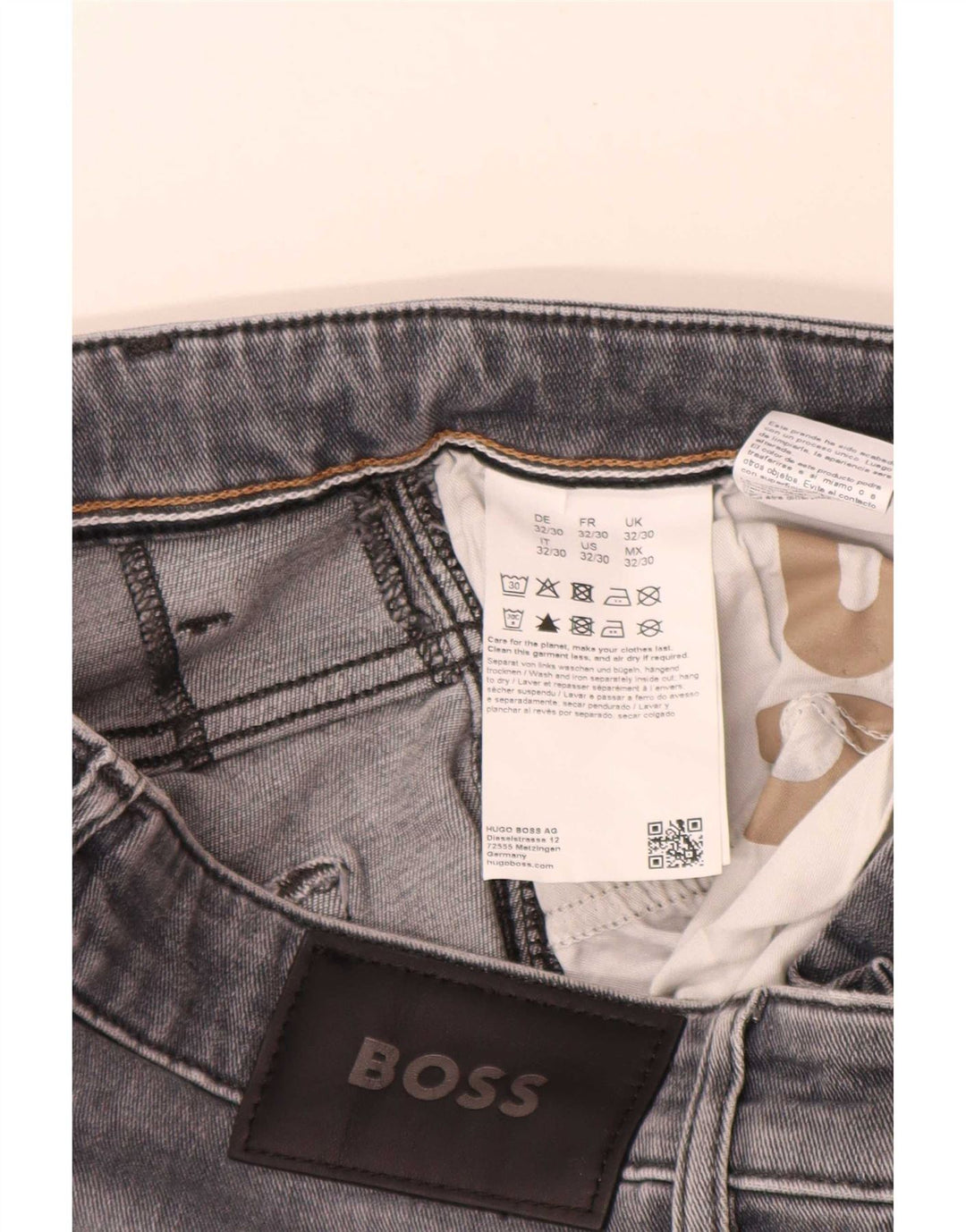 Jeans slim da donna Hugo Boss W32 L30 cotone grigio