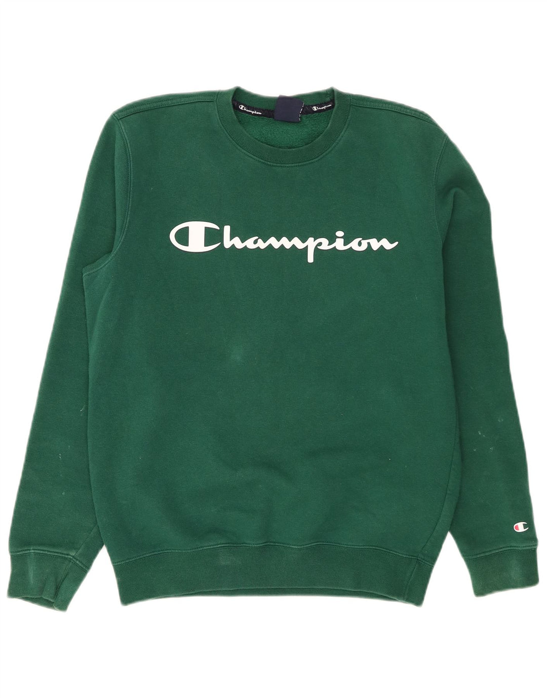 Felpa grafica da uomo Champion, maglione, cotone verde medio