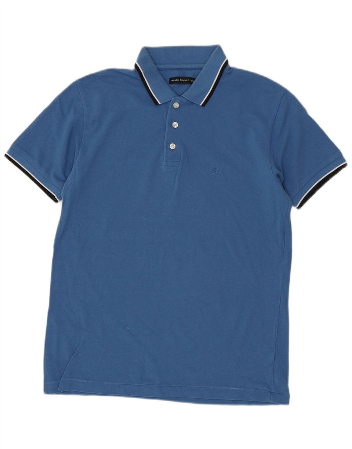 Polo da uomo French Connection in cotone a righe blu medio