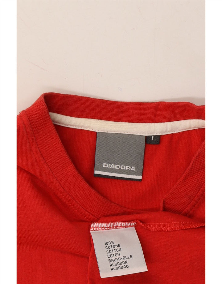 DIADORA Mens Vest Top Large Red Cotton Vintage Diadora and Second-Hand Diadora from Messina Hembry 