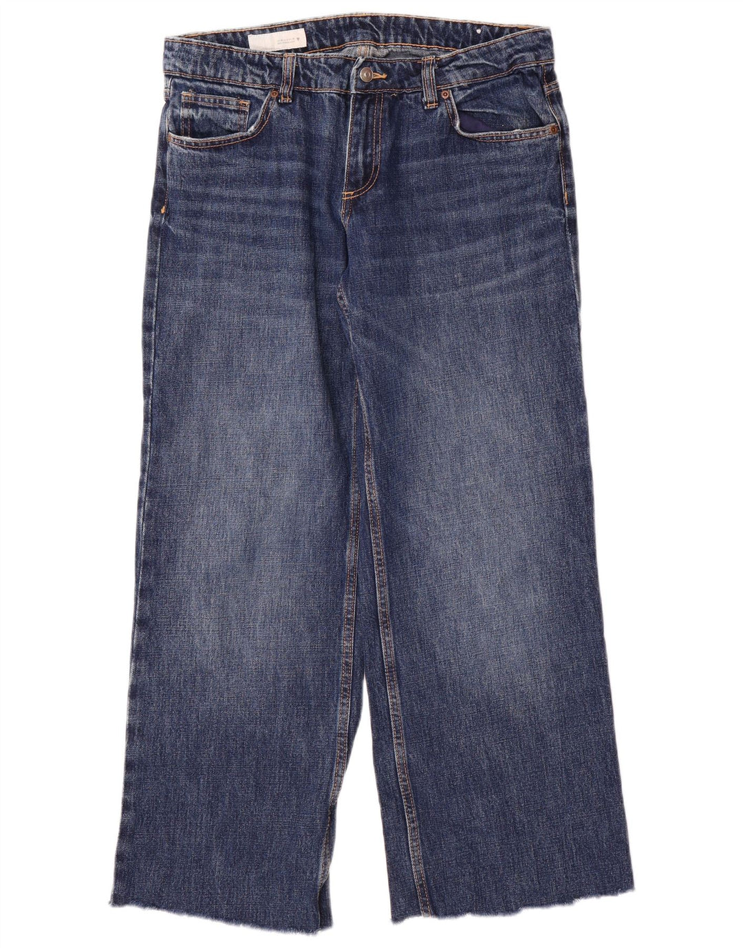 Jeans Zara da donna a gamba larga EU 40 medio W30 L29 cotone blu