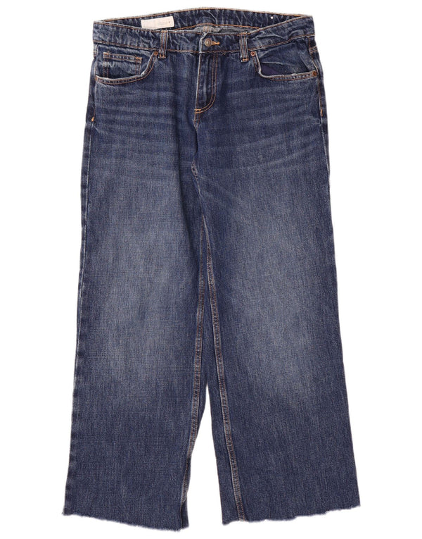 Jeans Zara da donna a gamba larga EU 40 medio W30 L29 cotone blu