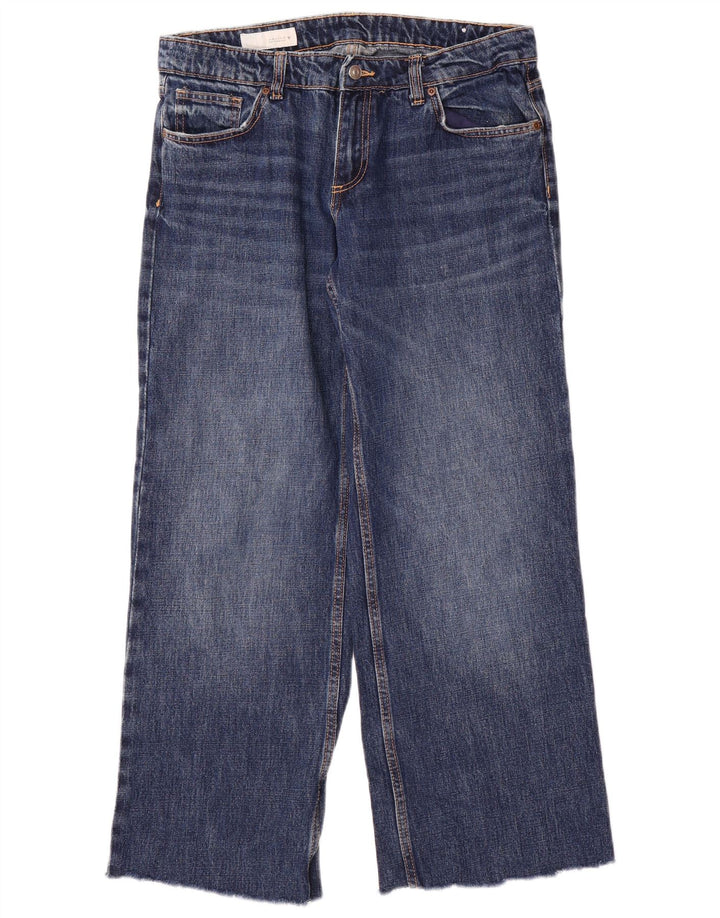 Jeans Zara da donna a gamba larga EU 40 medio W30 L29 cotone blu